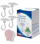 TAILI Hooks for Hanging,6 Plastic Sticky Hooks and 8 Adhesive Strips, White Utility Hooks for Pai...