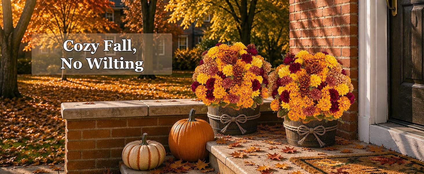 artificial mums flowers for outdoors fake plants