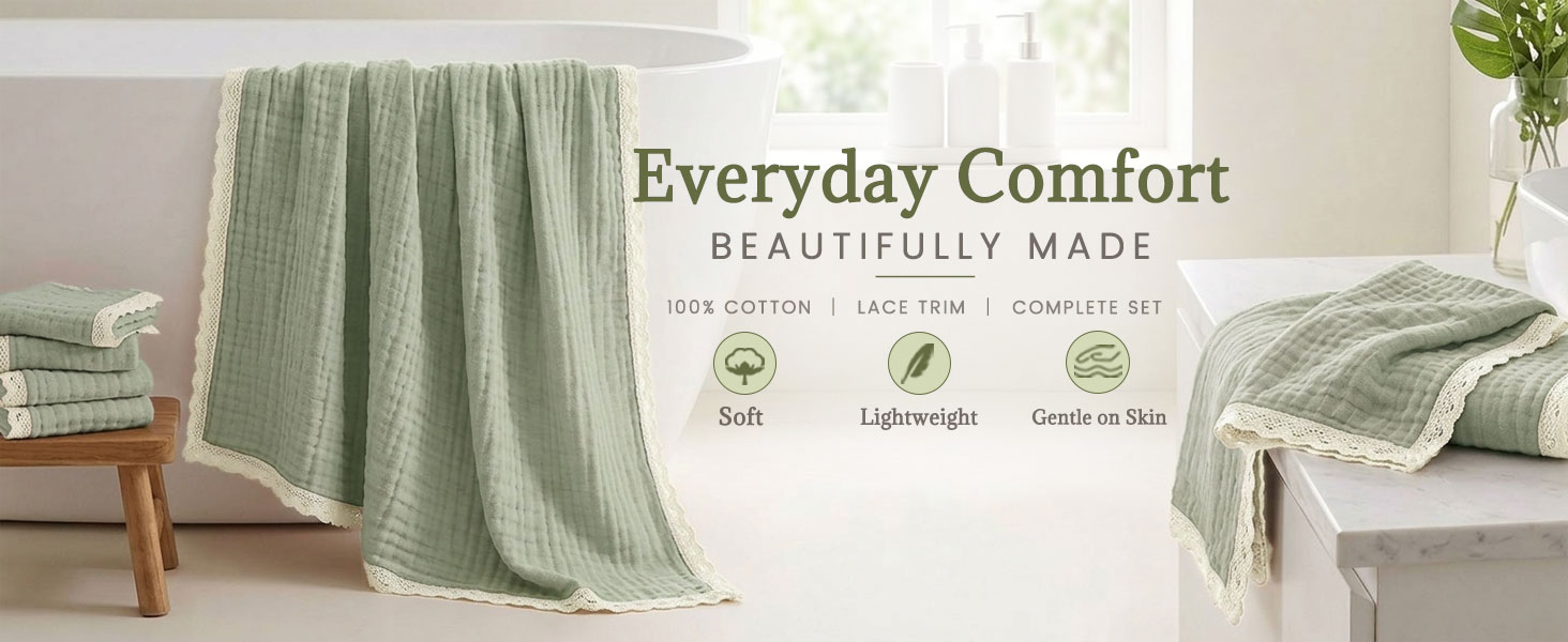 sage green towels