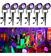 CREPOW Halloween Outdoor Black Light Spotlight, LED Black Lights Waterproof Landscape Lights with...
