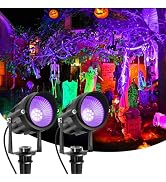 CREPOW Halloween RGBW Color Changing Landscape Lighting,12V Low Voltage Landscape Lights Spotligh...