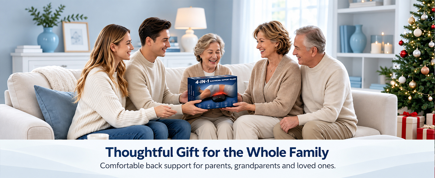 rechargeable lumbar pillow gift choice for birthdays, Mother’s Day, Father’s Day, Christmas