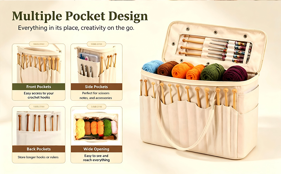 Personalized Crochet & Knitting Storage Bag