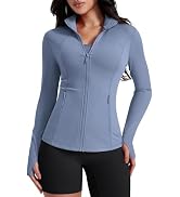 AVGO Womens Workout Jackets Lightweight Athletic Zip Up Jacket Slim Fit Running Gym Top with Pock...