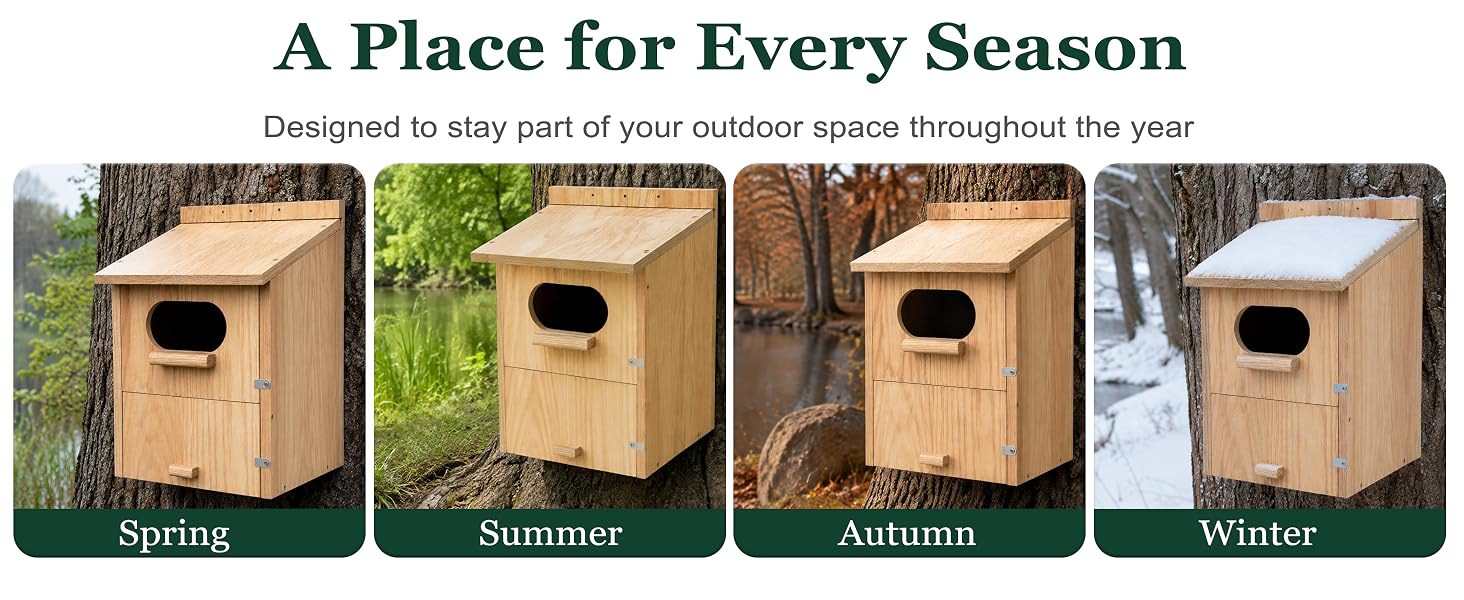 Wood Houses for Outside Duck Nesting Box Outdoor Shelter Backyard Ponds Wetlands Mallards Mergansers