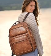 leather travel backpack