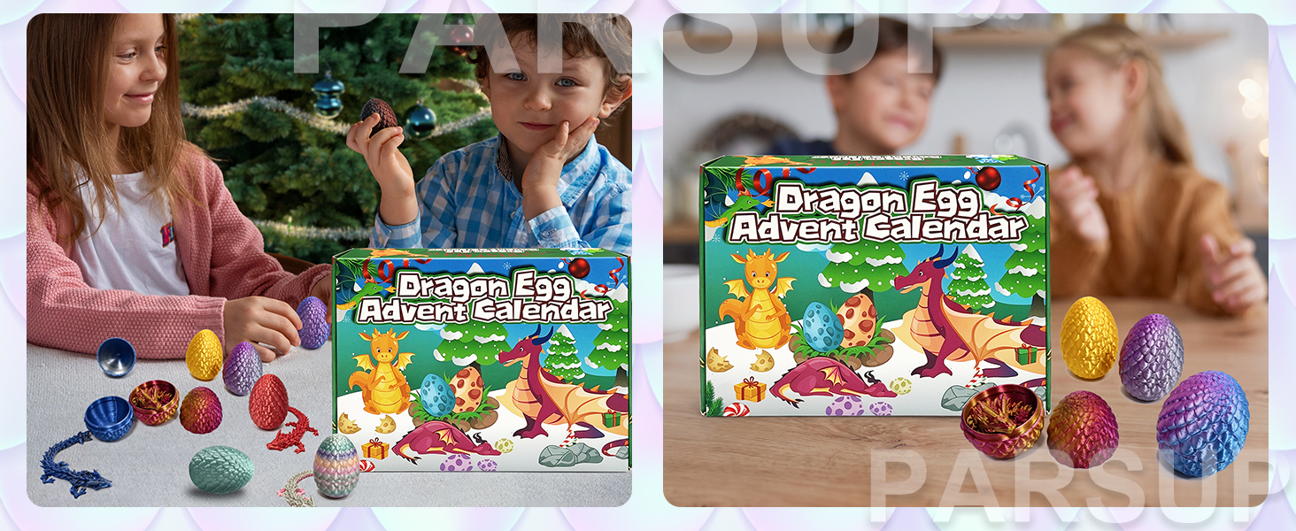 Advent Calendar, 24PCS 3D Printed Dragon Eggs with Dragon Inside