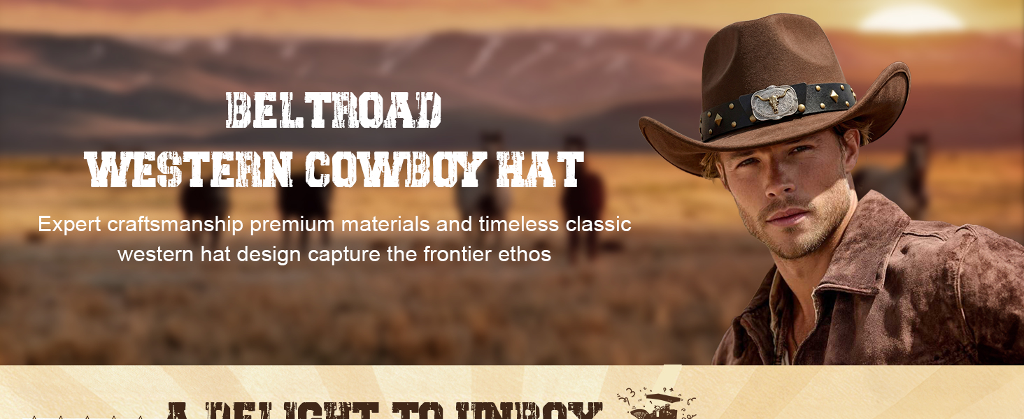 BELTROAD Cowboy Hat for Men Women, Western Cowboy Hats with Hat Box & Western Bracelets