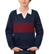 IIMMER Boys V-Neck Polo Shirts Long Sleeve Knit Shirts School & Golf | 6-14 Years, Knit Textured ...