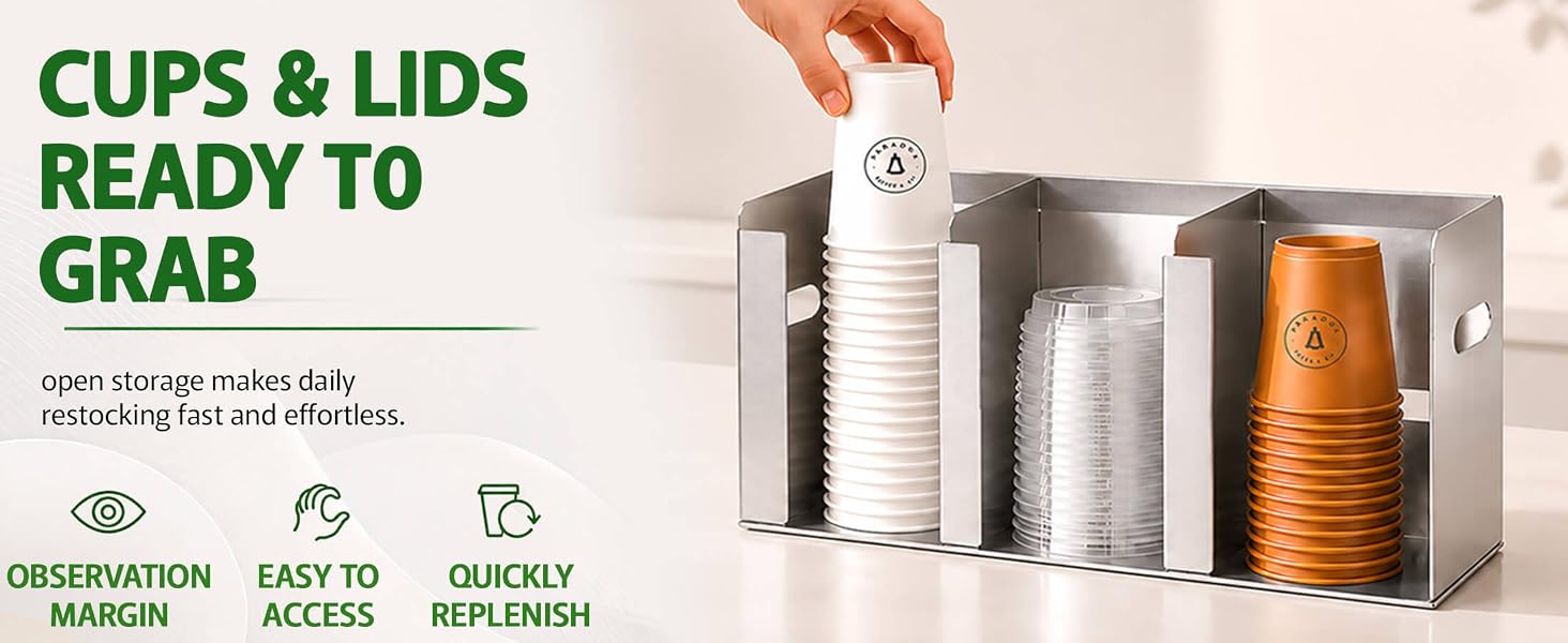 3-Compartment Adjustable Stainless