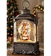DenicMic Snowy Cabin Snow Globe Lantern Christmas Decorations Indoor | Automatic Swirling Glitter...