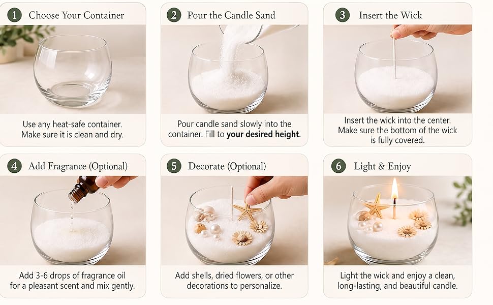 sand candle wax for mother's day