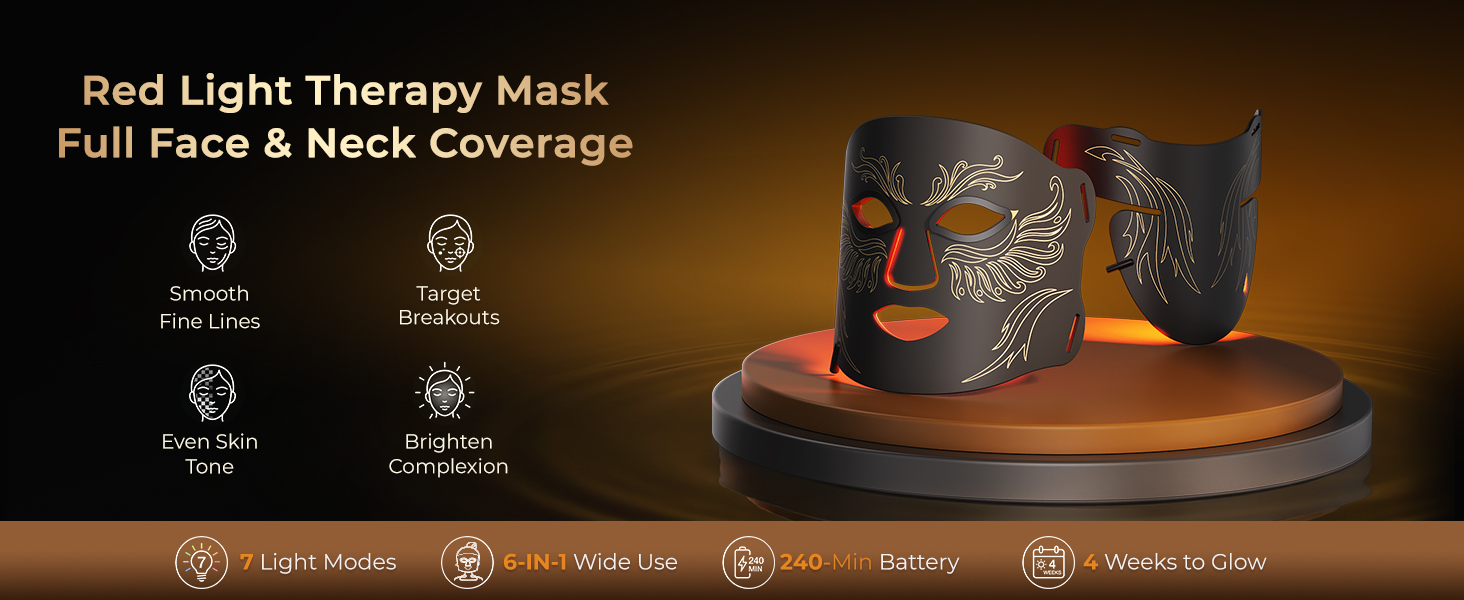 red light therapy for face neck mask led face mask beauty mask