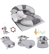 Blublu Park 3-in-1 Tummy Time Pillow with Infant Sitting Support | Tummy Time Mat with Detachable...