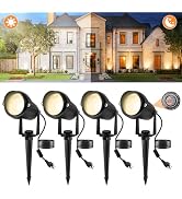 CREPOW Halloween Blue Landscape Lights Outdoor, 14 LED Landscape Lighting with US Plug, IP65 Wate...
