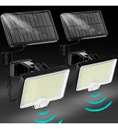 AUDERWIN Solar Lights Outdoor Lighting IP65 Waterproof, 63LED Soalr Spotlights, 6 Pack Solar Powe...