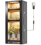 SPECILITE Indoor Greenhouse with Grow Light, 4-Tier Plant Stand with PVC Cover and Full Spectrum ...