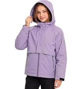 Gogokids Boys Girls Waterproof Rain Jacket Fleece Windproof Raincoat 5-14Y | Lightweight Windbrea...