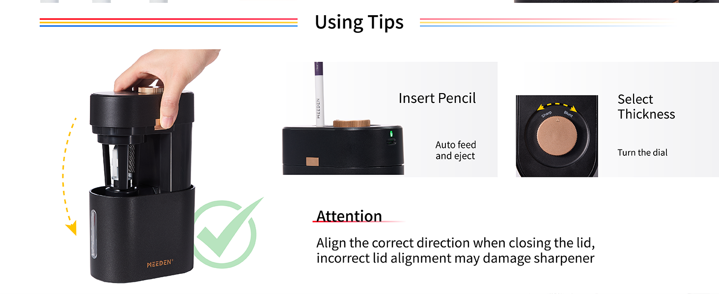 Long Point Pencil Sharpener Electric Pencil Sharpener for Sketching