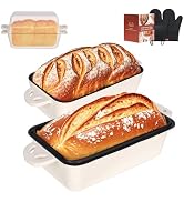 AILITOR 2 in 1 Enameled Cast Iron Loaf Pan, Bread Pan with Lid for Baking Sourdough