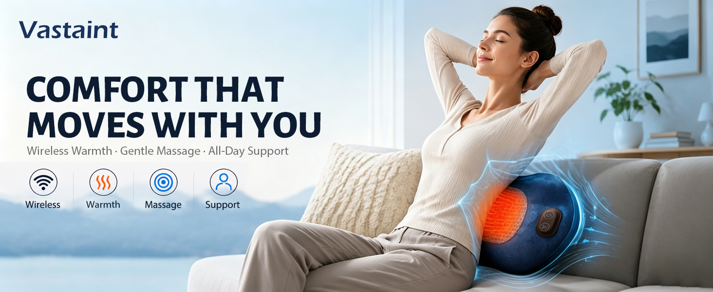 Vastaint Heated Lumbar Support Cushion Pillow