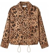 luvamia Faux Suede Leopard Jackets for Women Oversized Zip Up Bomber Coats | Cheetah Animal Print...
