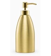 Modunful 13.5 fl oz Stainless Steel Soap Dispenser, Tall Silver Countertop Hand Soap Pump with Pl...