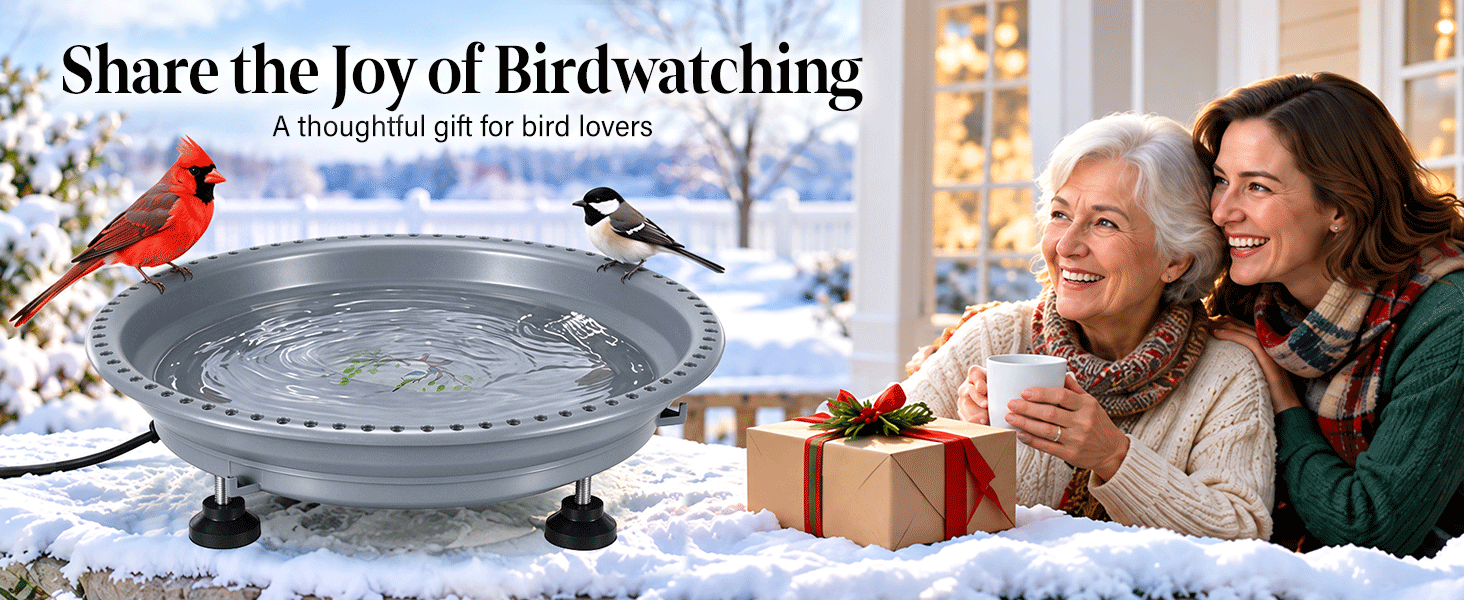Heated birdbath