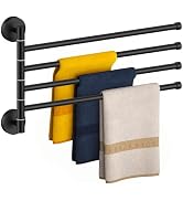 FORIOUS Towel Bar, 24 Inch Towel Racks for Bathroom Square Matte Black | Total Length 26 Inch, Ru...