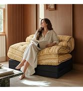 strusery Lazy Floor Lounger Chair, Boneless Convertible Folding Sofa Bed | 79" Teddy Fleece Floor...