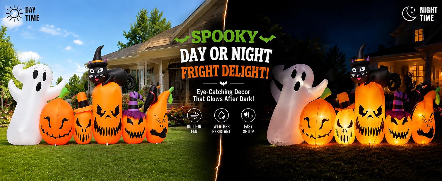 Blow Ups 5 PCS Pumpkins with Build-in LED Lights