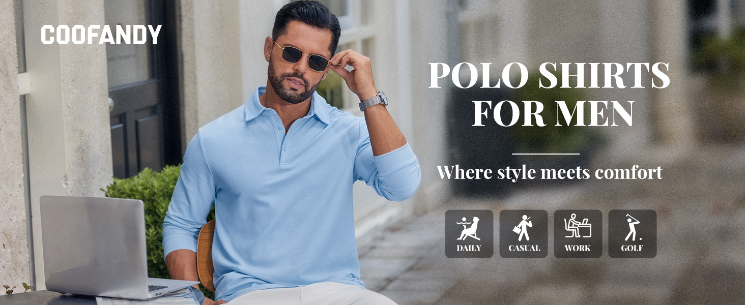 long sleeve polo shirts for men