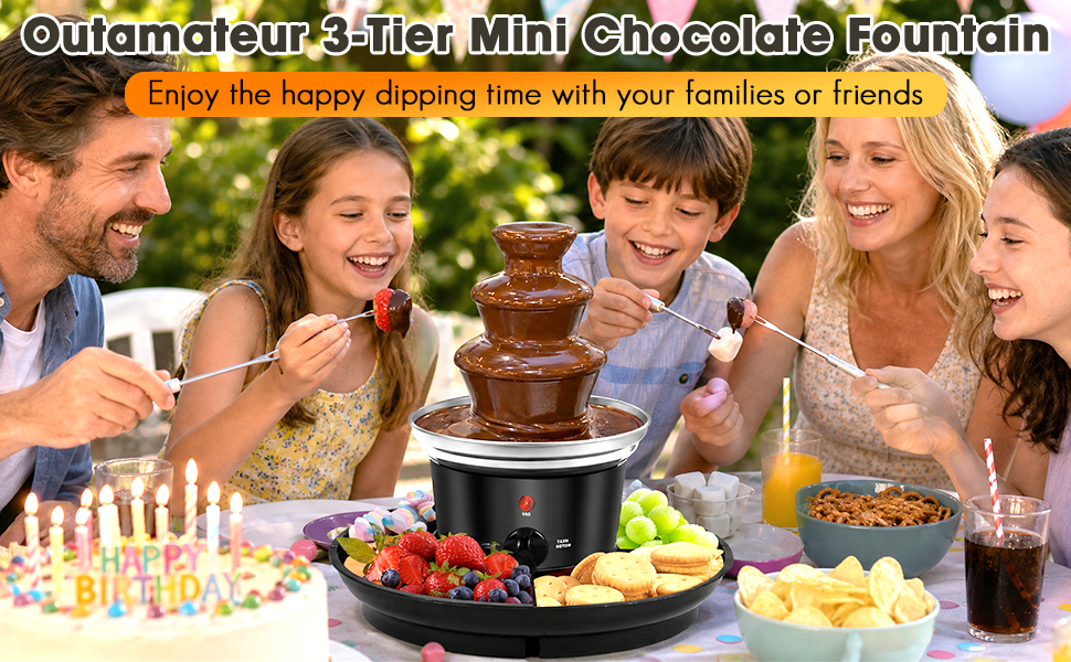 Outamateur 3-Tier Mini Chocolate Fountain