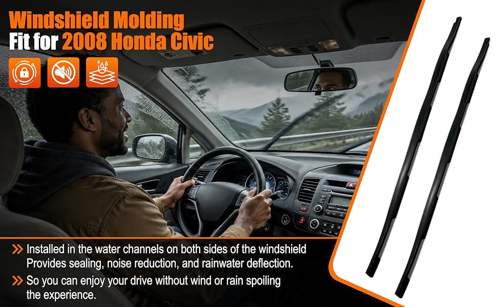 Front Windshield Outer Molding Fit for Honda Civic 2006-2011
