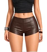 Avanova Women Low Rise Faux Leather Mini Shorts Stretch Micro Y2K Shorts | Smooth Semi-Matte Faux...