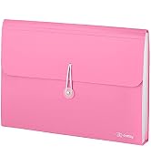 Enday Index Card Holder 3x5, Pink Index Card Case with 5 Tab Dividers, Index Card Organizer, Flas...