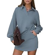 EXLURA Women Two Piece Sets 2025 Casual Polo Sweatshirt Skorts Matching Set Casual Tennis Skirt F...