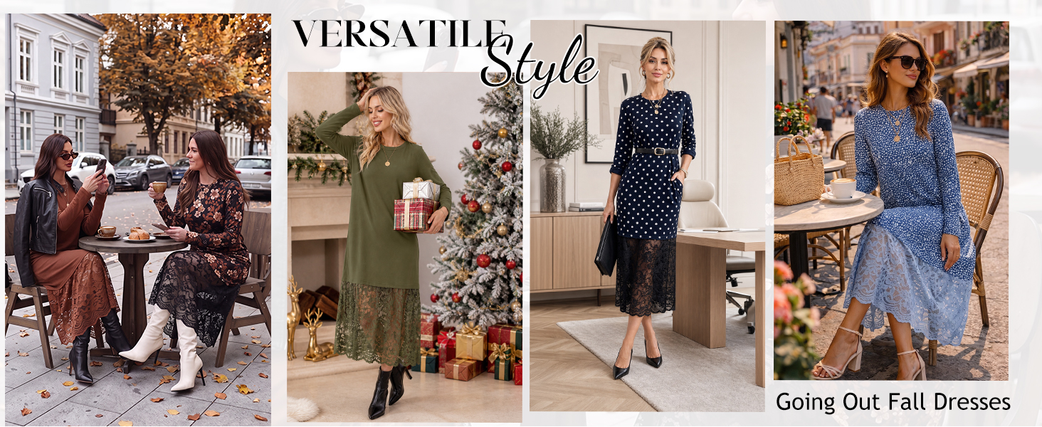 christmas dresses homecoming dress wedding guest dress fall dresses elegant lace patchwork