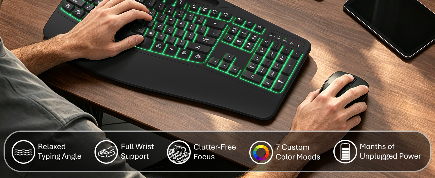 ergonomic wireless keyboard and mouse