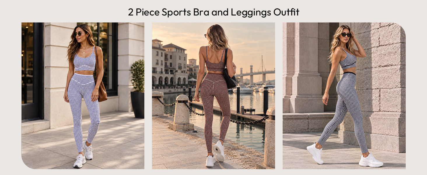 2 Piece Sports Bra and Leggings Outfit
