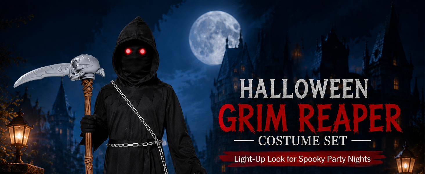halloween grim reaper costume set