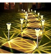 DenicMic Solar Lights Outdoor Waterproof 10 Pack Pathway Lights Cool White | Stake Lights for Yar...