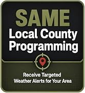 NOAA Emergency Weather Alert Radio, Local County Programming, 12000mAh | Rechargeable Battery, LE...