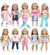10 Sets Baby Doll Playtime Outfits Clothes Hat Headband Fits for 10 Inch Baby Dolls 12 Inch New B...