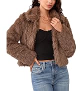 luvamia Faux Fur Jackets for Women Cropped Fuzzy Fluffy Fall Winter Coats | Trendy Oversized Jack...