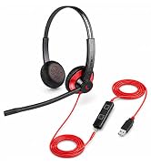 wired uc headset mic work laptop microphone office pc computer noise cancelling home call center