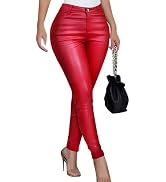 Avanova Women Faux Leather Pants for Women Low Rise Thick Thermal Lined Skinny Sexy Leggings