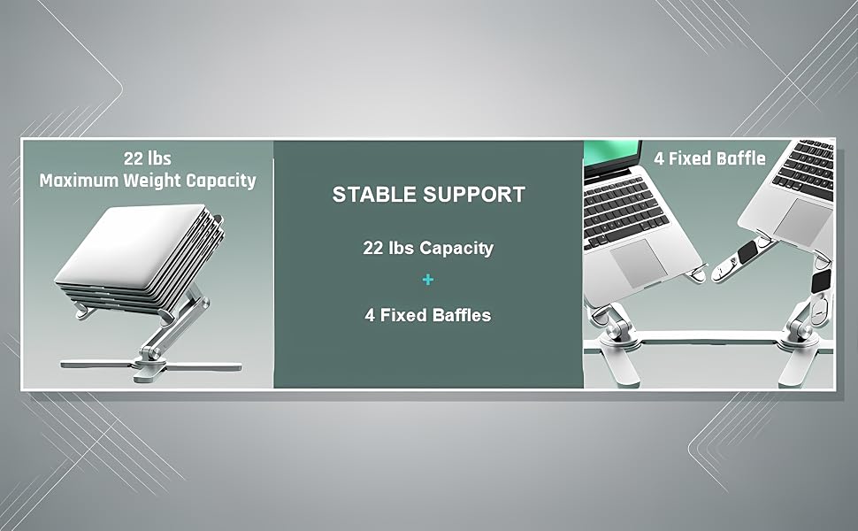 EfficFold 360 Rotating Laptop Stand Riser Adjustable Foldable Laptop Riser