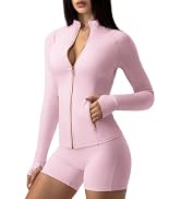 AVGO Women Golden Zipper Workout Jacket Light Running Tops with Thumb Holes | Golden Zipper, Ligh...