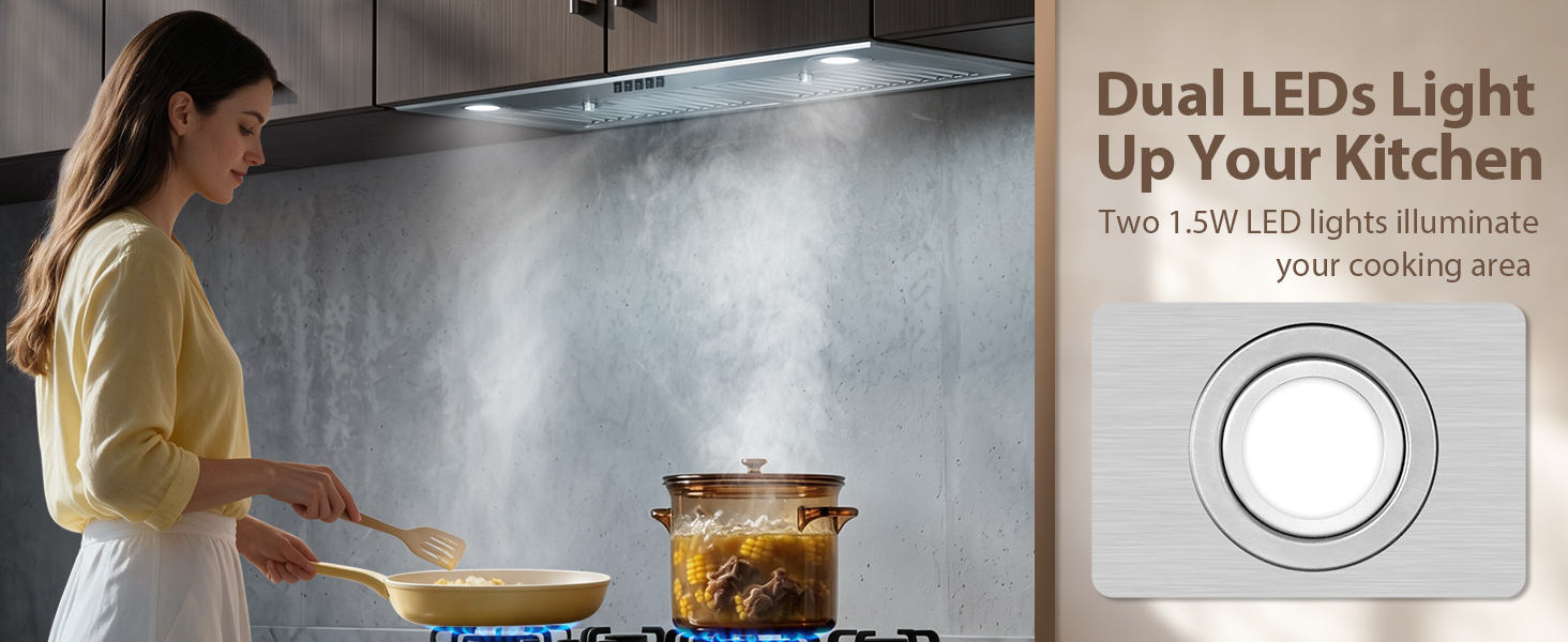 JOEAONZ 30 Inch Built-in Mount Range Hood with Push Button easy Control